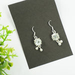 Load image into Gallery viewer, Green Amethyst Silver Earrings : Round
