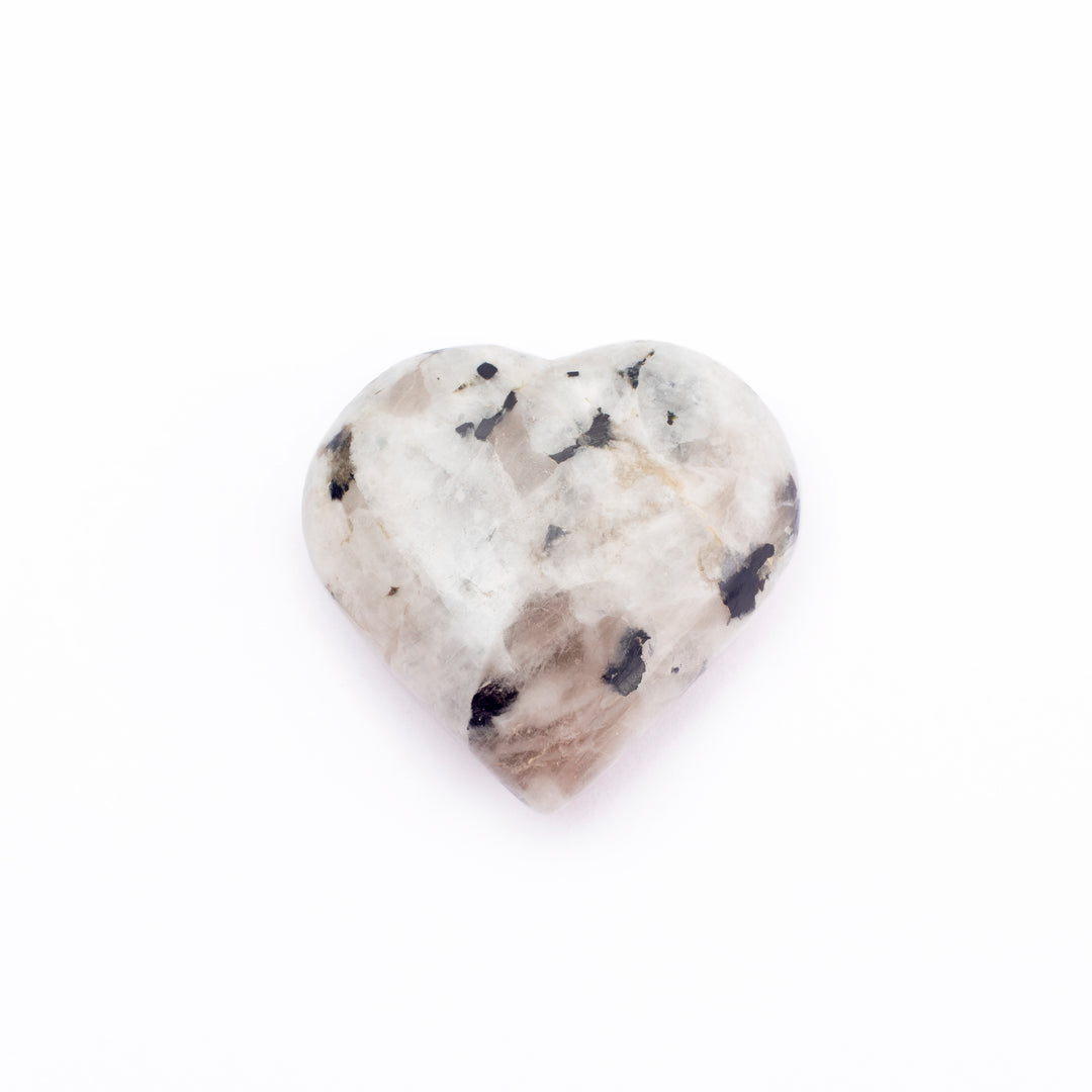 Rainbow Moonstone Natural Stone: Heart Shaped