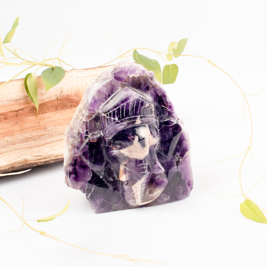 Amethyst Ganesha Idol- Face: Peace and Calm