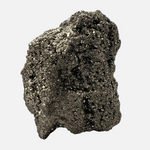 Load image into Gallery viewer, Raw pyrite crystal on a gray background