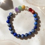 Load image into Gallery viewer, Lapis Lazuli 7 Chakra Stones Bracelet