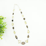 Load image into Gallery viewer, Lemon Topaz and Smokey Quartz Silver Necklace