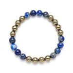 Load image into Gallery viewer, Champion Energy Bracelet – MI Jersey Edition (Lapis Lazuli & Golden Pyrite)