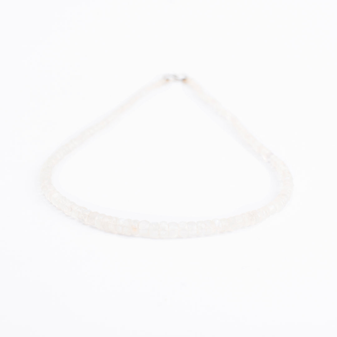 Rainbow Moonstone Necklace: Oval Beads 2mm
