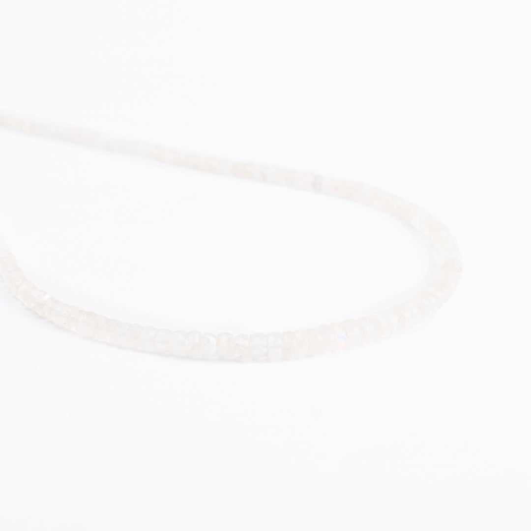 Rainbow Moonstone Necklace: Oval Beads 2mm