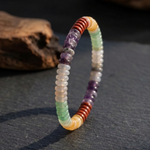 Load image into Gallery viewer, Multistone Rainbow shade Bracelet: Button Beads