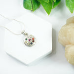 Load image into Gallery viewer, Navratna Silver Pendant : Round