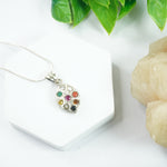 Load image into Gallery viewer, Navratna Silver Pendant : Vertical Eye Shaped