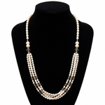 Load image into Gallery viewer, Pearl with smoky quartz necklace