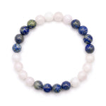 Load image into Gallery viewer, Royals Energy Bracelet – RR Jersey Edition (Rose Quartz & Lapis Lazuli)