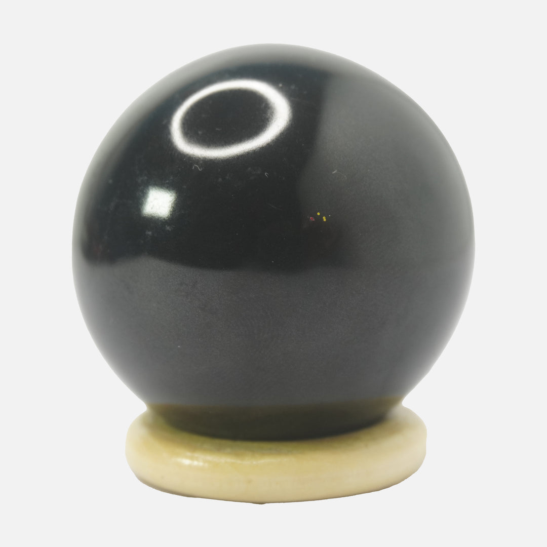 Rajasthani Black Stone Sphere: Strength and Grounding