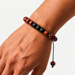 Load image into Gallery viewer, Red Tiger's Eye Bracelet: Adjustable Thread Woven