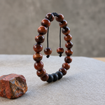 Load image into Gallery viewer, Red Tiger's Eye Bracelet: Adjustable Thread Woven