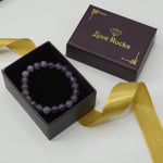 Load image into Gallery viewer, Amethyst Bracelet: Peace and Calm - Round Beads 8mm Love Rocks Bracelet