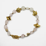 Load image into Gallery viewer, Rose Quartz Bracelet: Conch, Lotus and Square Charms