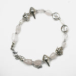 Load image into Gallery viewer, Rose Quartz Bracelet: Conch and Lotus Charm