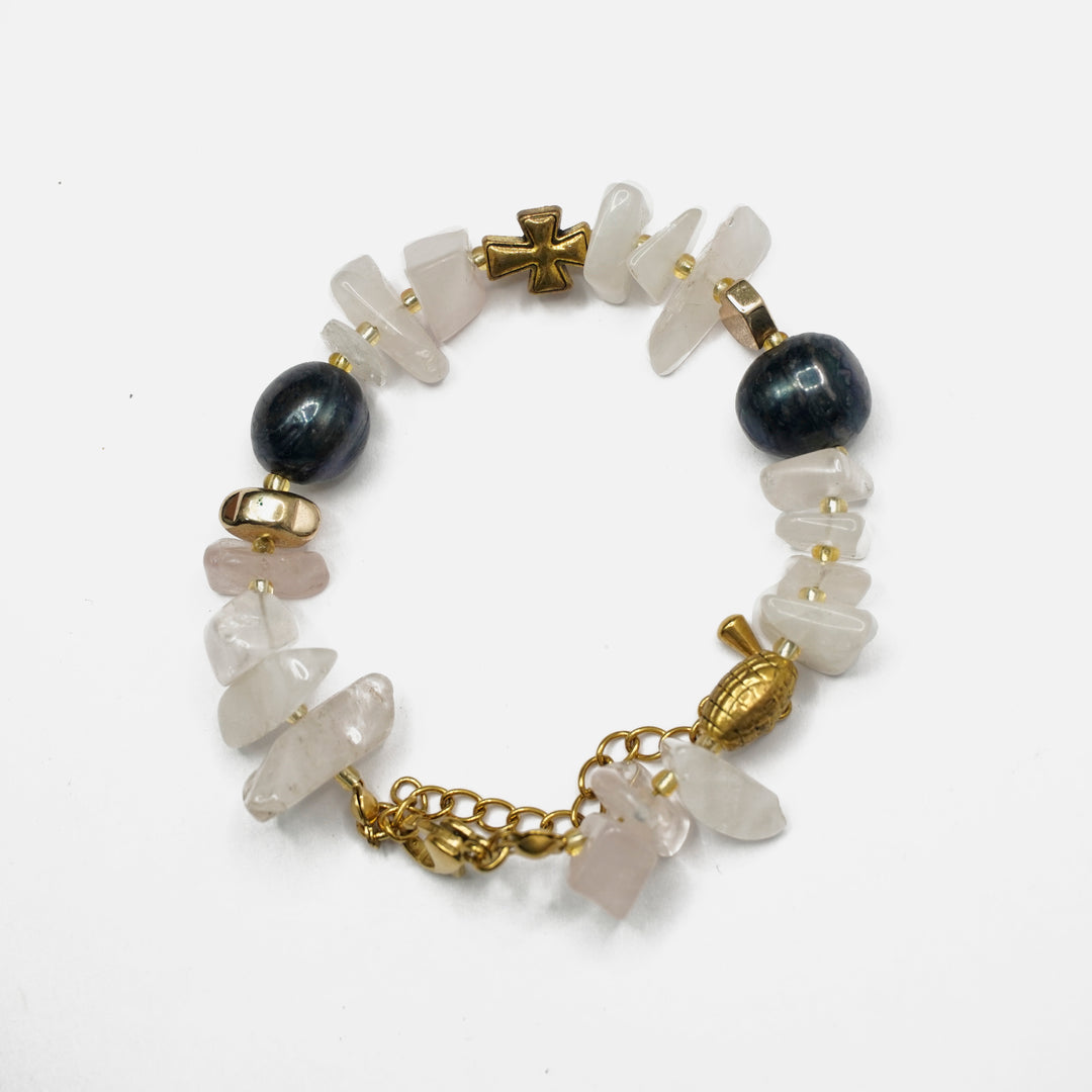 Rose Quartz Bracelet: Plus Charm
