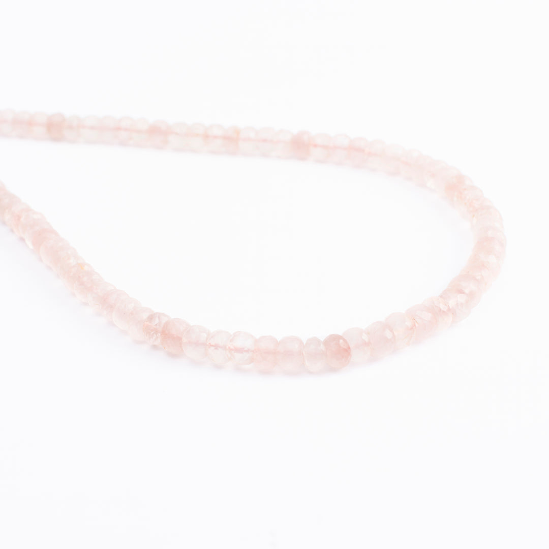 Rose Quartz Oval Beads Necklace 8mm