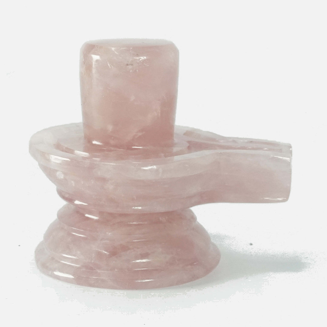 Rose Quartz Jaldhara Shivalingam : 351-400 gms