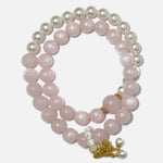 Load image into Gallery viewer, Rose Quartz & Pearls Bracelet: 2 Layer