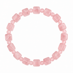 Load image into Gallery viewer, Rose Quartz Bracelet: Square & Round Beads