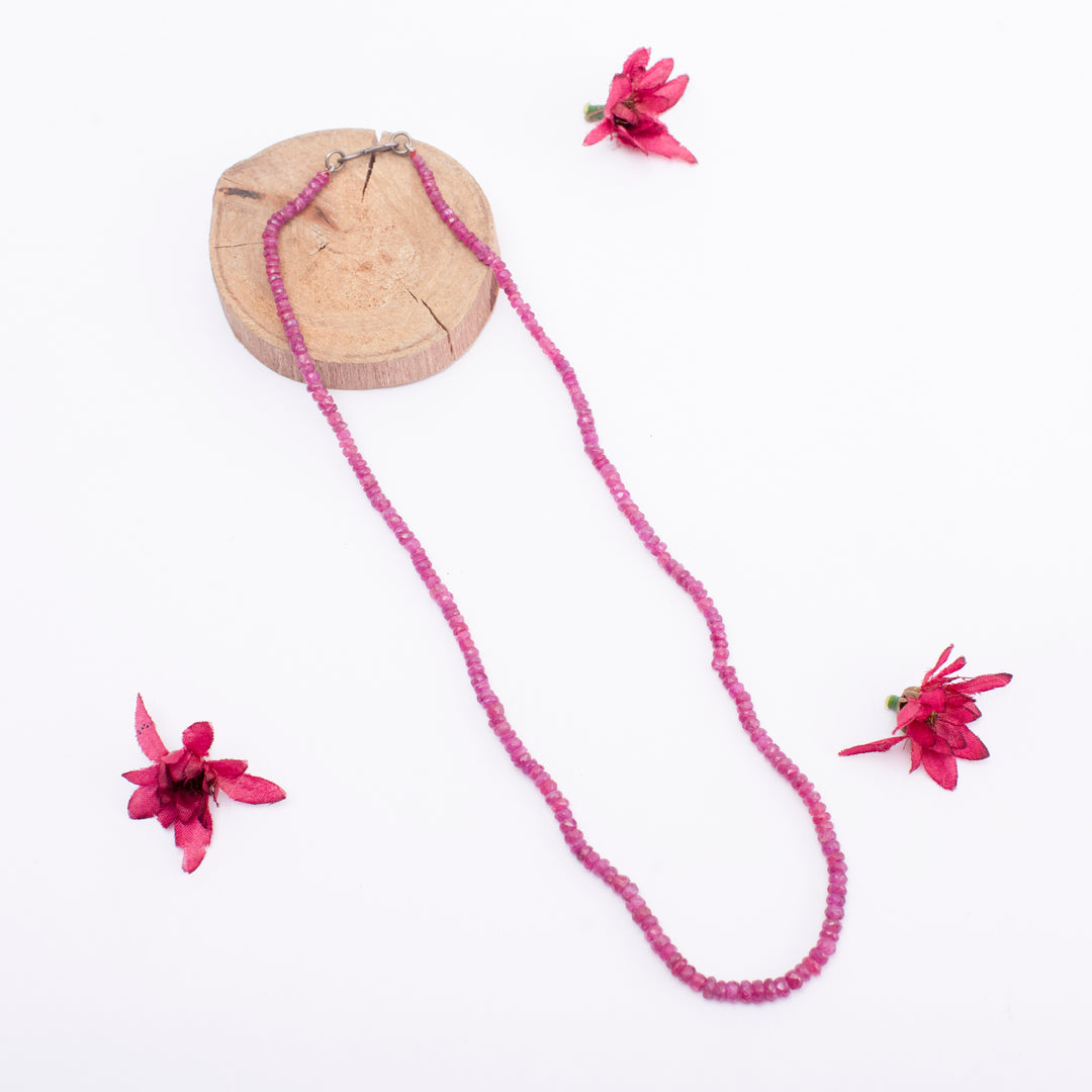 Ruby Semi Precious Necklace 2mm