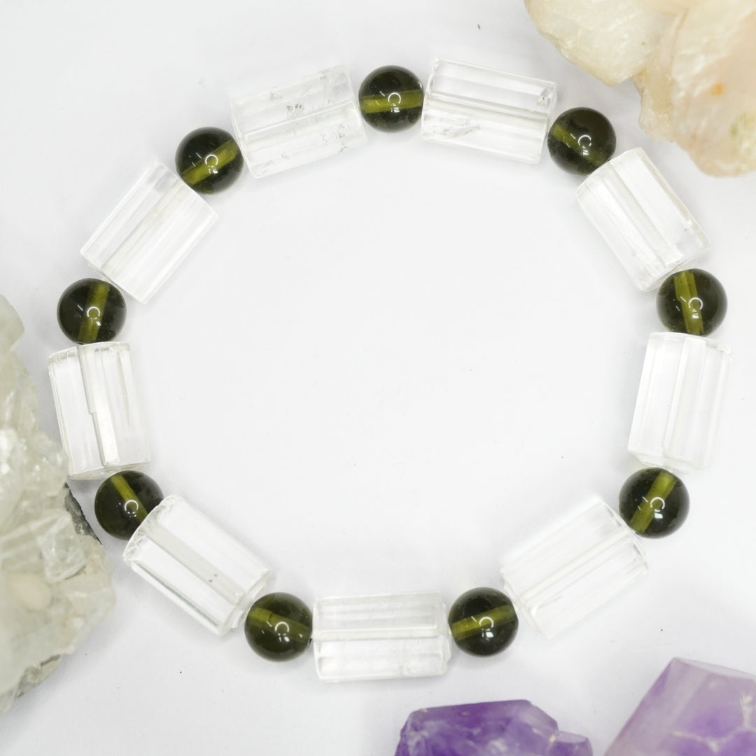 Satyaloka and Moldavite Bracelet