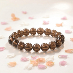 Load image into Gallery viewer, Smokey Quartz Bracelet: Round Beads 8mm