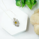 Load image into Gallery viewer, Smokey Golden Topaz Silver Pendant : Design Pattern - Love Rocks