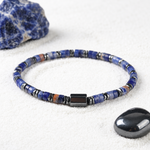 Load image into Gallery viewer, Sodalite & Hematite Bracelet: Disc Cut