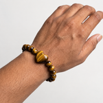 Load image into Gallery viewer, Tiger's Eye Bracelet: Heart Stone
