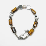 Load image into Gallery viewer, Tiger's Eye Bracelet: Heart Charm