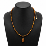 Load image into Gallery viewer, Tiger's Eye Necklace: with a Drop Pendant