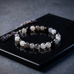 Load image into Gallery viewer, Tourmalinated Quartz Bracelet: Round Beads 8mm