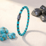 Load image into Gallery viewer, Turquoise & Hematite Bracelet: Disc Cut