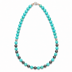 Load image into Gallery viewer, Turquoise & Hematite Daily Wear Necklace