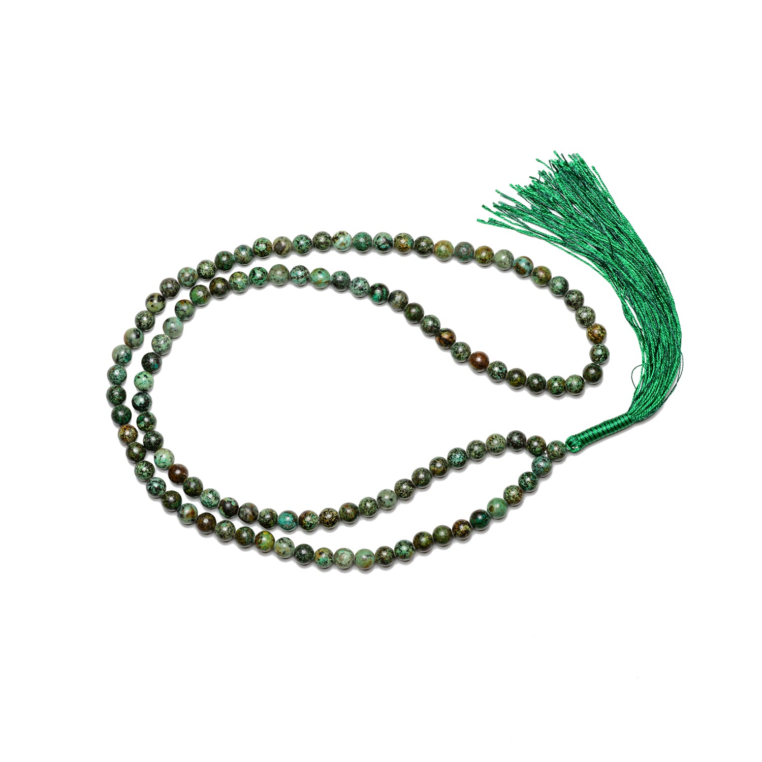 African Turquoise Round Plain Beads Japamala 8mm