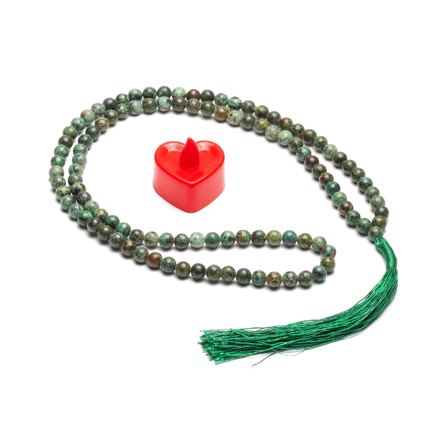 African Turquoise Round Plain Beads Japamala 8mm