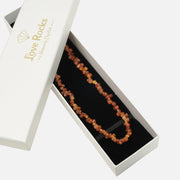 Carnelian Necklace: Creativity - Orange Petal Beads Love Rocks Necklace