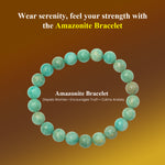 Load image into Gallery viewer, Amazonite Bracelet: Dispels Worries and Fear - Round Beads 8mm - Love Rocks