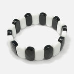 Load image into Gallery viewer, Black and White Azezulite Bracelet: Spiritual Light and Ascension - Love Rocks