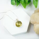 Load image into Gallery viewer, Lemon Topaz Silver Pendant : Big Round - Love Rocks
