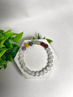 Load image into Gallery viewer, Clear Quartz with 7 Chakra Crystal Bracelet for Energy Balancing