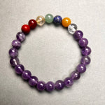 Load image into Gallery viewer, Amethyst 7 Chakra Healing Bracelet for Inner Balance