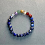 Load image into Gallery viewer, Lapis Lazuli 7 Chakra Healing Bracelet for Wisdom & Balance
