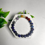 Load image into Gallery viewer, Lapis Lazuli 7 Chakra Healing Bracelet for Wisdom & Balance