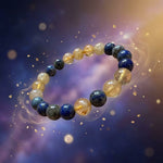 Load image into Gallery viewer, Super Kings Energy Bracelet – CSK Jersey Edition (Golden Rutile & Lapis Lazuli)
