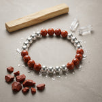 Load image into Gallery viewer, Royal Warrior Bracelet – PBKS Jersey Edition (Red Jasper & Silver Pyrite)