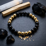 Load image into Gallery viewer, Titans Power Bracelet – GT Jersey Edition (Black Tourmaline & Golden Pyrite)