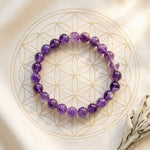 Load image into Gallery viewer, Amethyst Bracelet: Peace and Calm - Round Beads 8mm